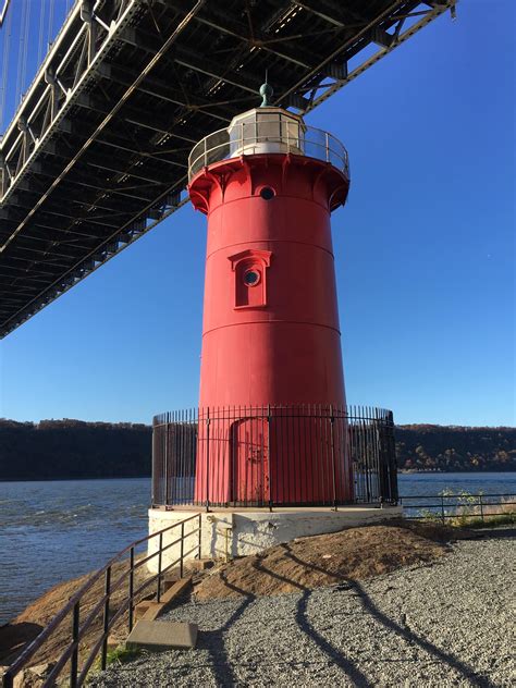 red lighthouse hudson river